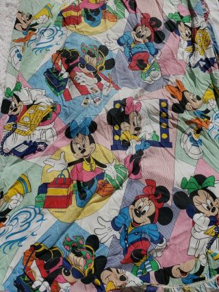 Vintage Sheets Set Disney Mickey Minnie Mouse Twin Craft Fabric Baby Children