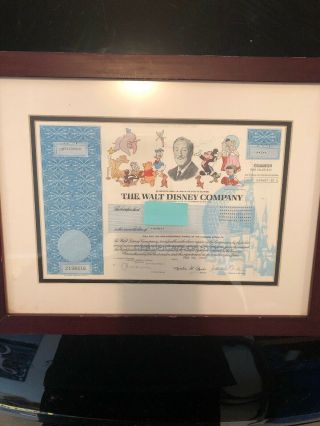 The Walt Disney Company - One Share - (1) Certificate Of Stock - 1993