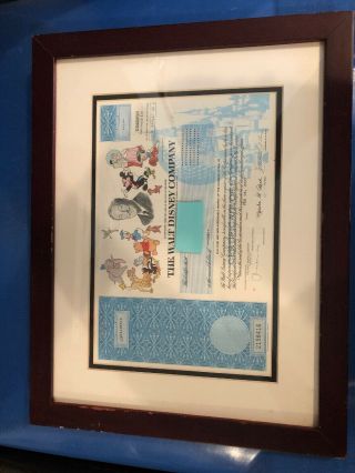 The Walt Disney Company - One Share - (1) Certificate of Stock - 1993 3