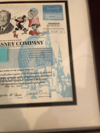 The Walt Disney Company - One Share - (1) Certificate of Stock - 1993 6