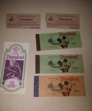 Vintage Disneyland Ticket Book Stubs Coupons In Books Adult Admission Program