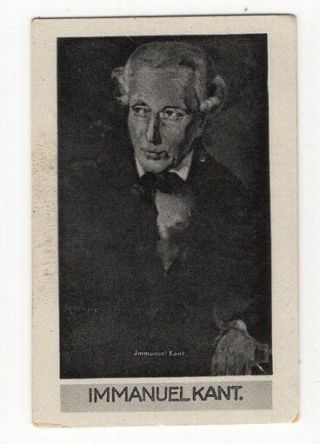 Scarce 1930 Trade Card Of Philosopher Immanuel Kant