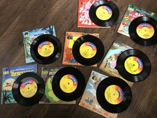 14 Vintage Disney " See - Hear - Read " Books And Read - Along Record Set