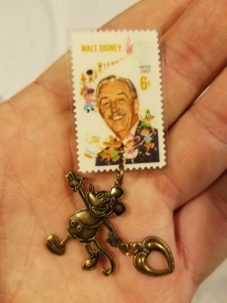 Rare Vintage Walt Disney Stamp Mickey Mouse Pin Button Lapel Pinback