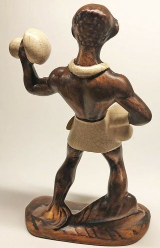 Vintage Mid Century 7.  5” Hawaiian Tiki Hula Dancers Figurines by Treasure Craft 6