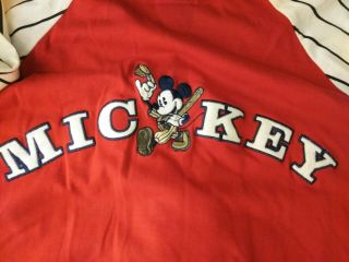 Vintage 90’s Disney Store Mickey Mouse Baseball Jersey Single Stitch Euc Lg