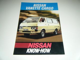 Vintage 1984 Nissan Vanette Cargo Car Dealers Sales Brochure