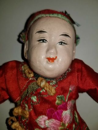 Antique Chinese Asian Doll Handmade Composition Paper Mache