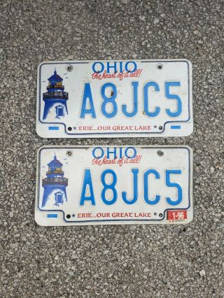 Ohio 1996 Erie.  Our Great Lake Lighthouse Graphic Specialty License Plates