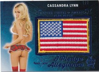 Cassandra Lynn 2018 Benchwarmer Pledge Allegiance Flag Patch Blue Foil Sp 1/2