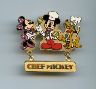Disney Chef Hat Mickey Minnie Mouse Pluto Tokyo Disneyland Ambassador Hotel Pin