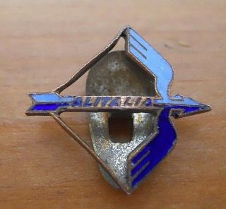 Vintage Aviation Enamel Badge Alitalia Advertising 1950s Italian Made Badge