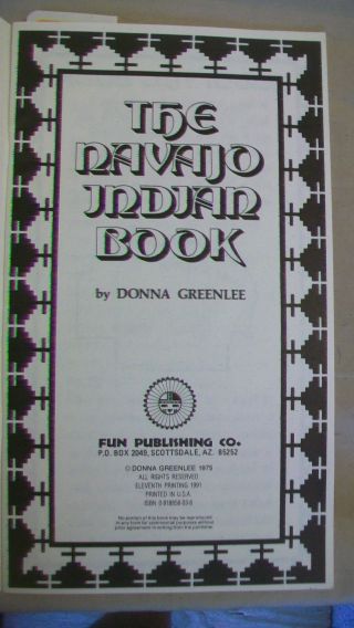 The Navajo Indian Book by Donna Greenlee,  softcover 1975 2