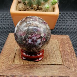 108g Natural Red Rubellite Tourmaline Ball Quartz Crystal Healing Fcb880
