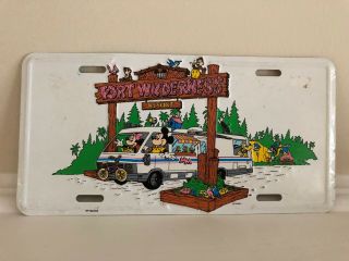 Rare Vintage Disney Fort Wilderness Resort Mickey Minnie Rv License Plate