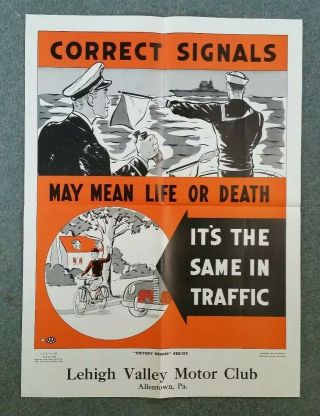 Traffic Safety Poster,  Lehigh Valley Motor Club,  Allentown,  Pa. ,  1943