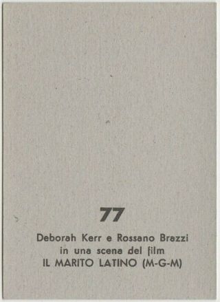 Deborah Kerr,  Rossano Brazzi 1959 MGM Film Stars Trading Card from Italy 77 E2 2