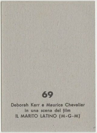 Deborah Kerr,  Maurice Chevalier 1959 MGM Film Stars Trading Card - Italy 69 E2 2