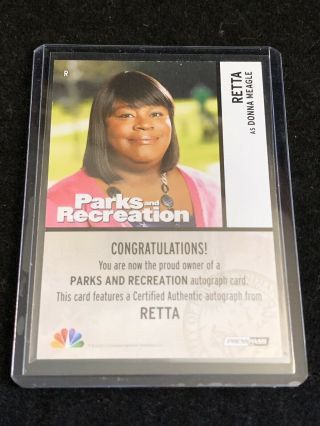 Parks and Recreation Press Pass Retta as Donna Meagle Red Autograph Auto Rare 2