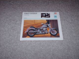 Atlas Motorcycle Trading Card 1990 Harley Davidson 1340 Fat Boy Silver Usa Print