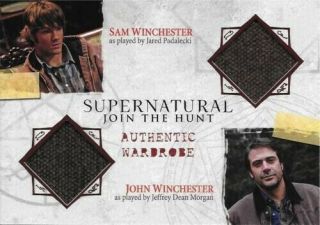 Supernatural Seasons 1 - 3 Sam & John Winchester Dual Wardrobe Relic Ssp Dm03 Rare