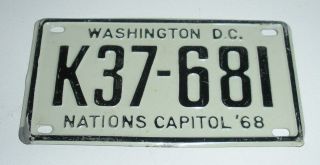 Washington D.  C.  Nations Capitol 68 ',  Miniature Tin License Plate 