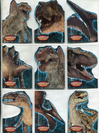 Jurassic Park 3 Complete 9 Card Chase Set Jurassic X Treme Die - Cut