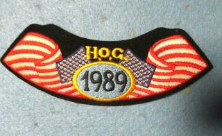 Iron Sew On Patch Harley Davidson H.  O.  G.  1989