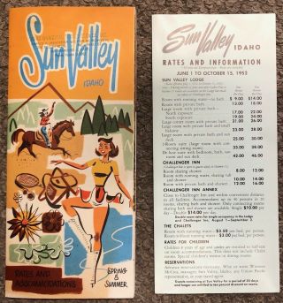 Vintage 1952 Sun Valley Lodge,  Idaho Illustrated Brochure