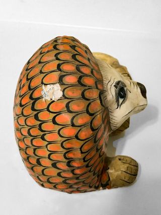 Vintage SERMEL TONALA JAL Paper Mache Lion Signed Folk Art Mexico 7