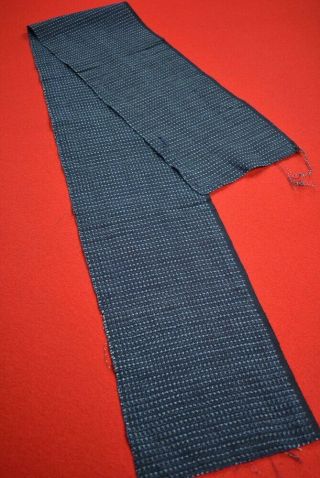 Yy04/50 Vintage Japanese Fabric Cotton Antique Boro Patch Indigo Blue Kasuri 50 "