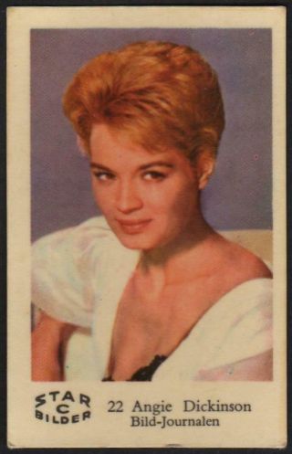 Angie Dickinson - 1962 Vintage Swedish Star Bilder C Movie Star Gum Card 22
