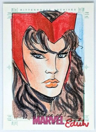 2013 Women Of Marvel Series 2 Sketch Card By ??? - Scarlett Witch