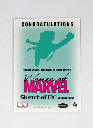 2013 Women of Marvel Series 2 Sketch Card by Alberto Silva - Rescue 2