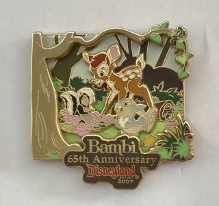 Disney Trading Pin - Bambi Thumper Flower 65th Anniversary - Le 1000