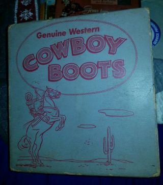 Vintage Kids Cowboy Boots Box Only Western Box With Horse/rider
