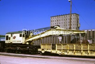 Slide Cnw 6353 X155 Mofw Crane 1987 Chicago Northwestern Bucyrus - Erie
