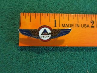 Vintage Delta Airlines Pilot Captain Wings Lapel Gold Tone Metal Multicolor Pin
