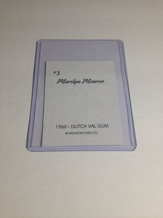 1960 Dutch Val Gum Moviestar Card Marilyn Monroe 3 3