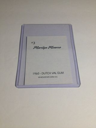 1960 Dutch Val Gum Moviestar Card Marilyn Monroe 3 4