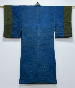 Japanese Cotton Antique Padding Kimono / Vintage Fine Indigo Blue /261