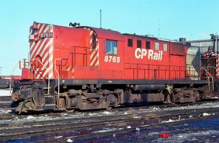 Canadian Pacific Cp Rail Mlw Rs18 8765 @ Montreal Quebec In 1976 Slide