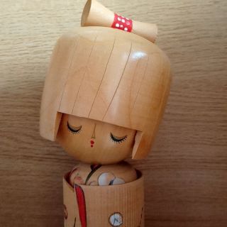 9.  7/8 Inch 25cm Cute Kokeshi Wooden Doll By Aoki Ryoka Japanese Kawaii