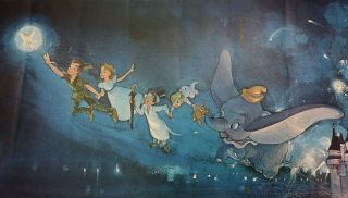 Walt Disney World /COKE Promotional Poster Dopey Peter Pan Tinker Bell Dumbo 4