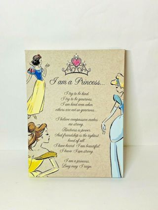 Disney “i Am A Princess” Poem Canvas Wall Art Picture Painting Euc
