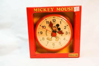 Vintage 1970 Walt Disney Mickey Mouse Bradley Wall Clock Mib