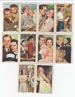 Ten 1935 Film Cards Shirley Temple Gary Cooper Joan Crawford Robert Montgomery