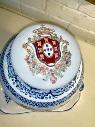 Porcelain Ginger Jar Royal crest Hand Painted By Oriental Accent 5