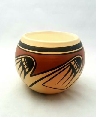 Hopi Native American Indian Pottery Bowl Signed C.  1940 