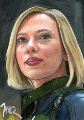 Avengers Black Widow Scarlett Johansson Sketch Card Aceo Art 1/1 Psc